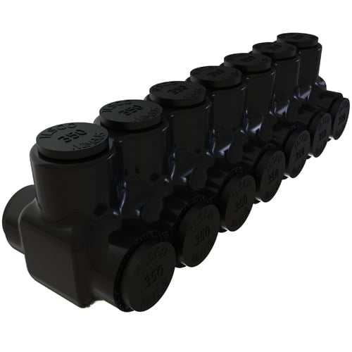 PBTD-7-350 NIMBUS 7-Port Type PBTD Dual Sided Entry Insulated Multi-Tap Connector, 6 AWG to 350 kcmil Aluminum/Copper Conductor
