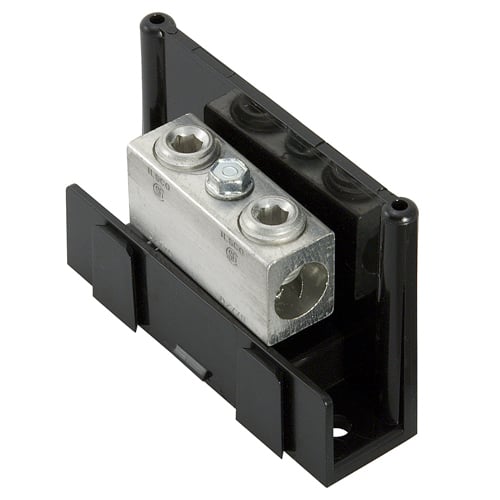 PDA-11-2/0-1 ClearChoice Type PDA Dual Rated Pole Adder Power Distribution Block, 600 V AC, 175 A, 14 to 2/0 AWG Wire, Aluminum Alloy