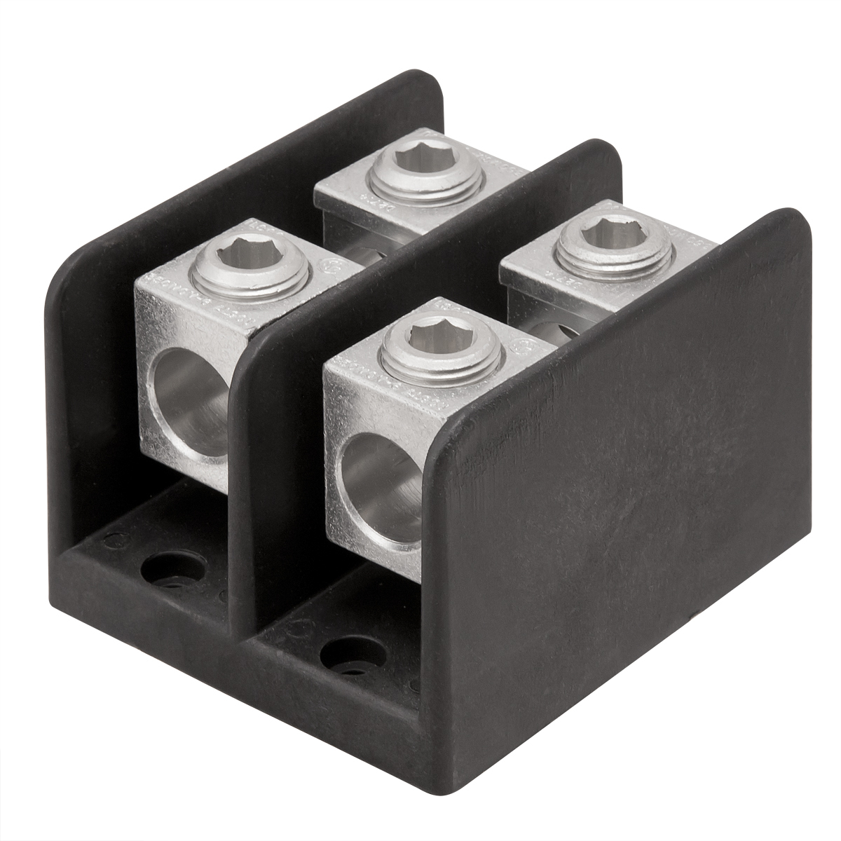 PDB-24-500-2 ClearChoice Type PDB Large Mechanical Power Distribution Block, 600 V AC, 760 A, 2 Poles, 4 AWG to 500 kcmil, 6 to 4/0 AWG Wire, Aluminum Alloy