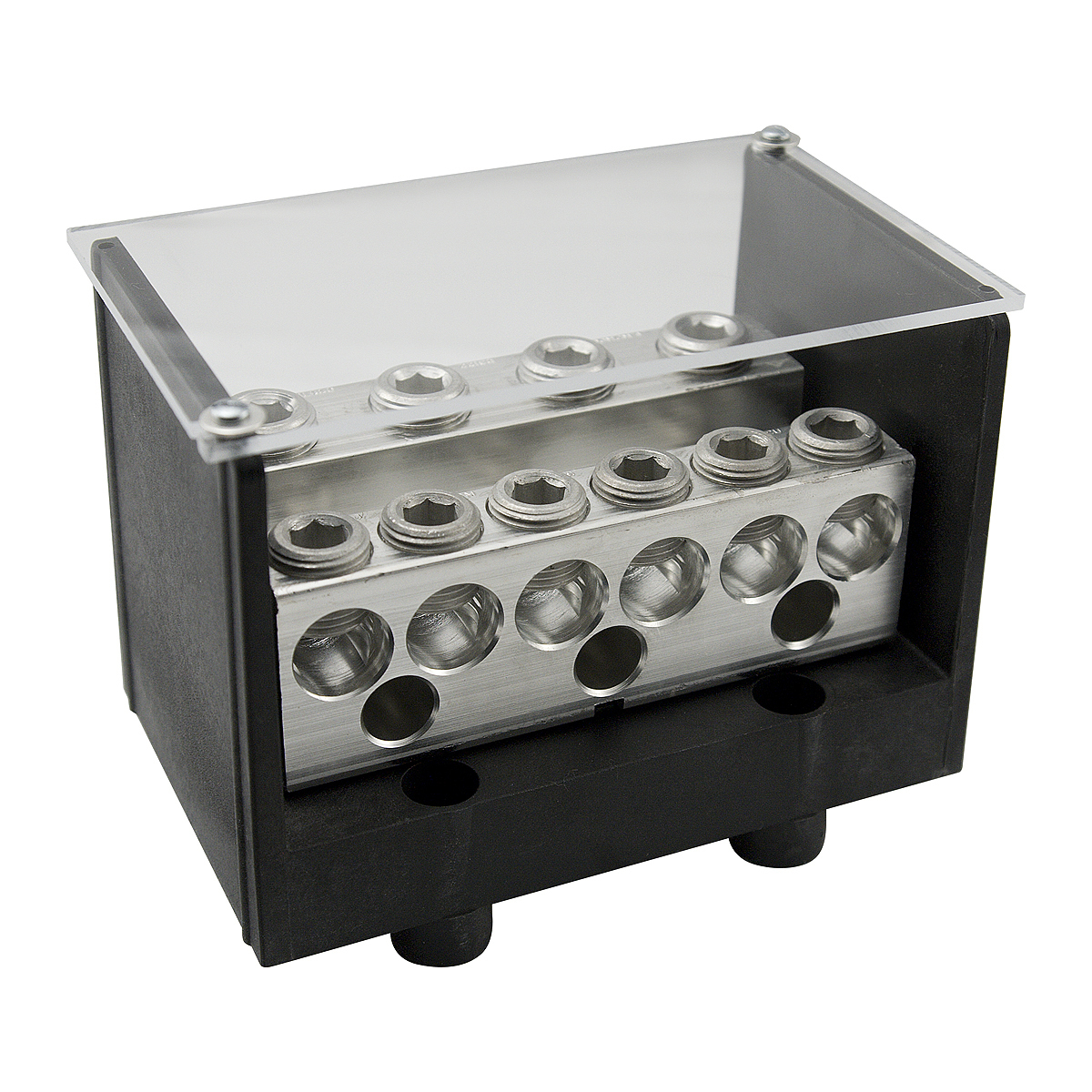 PDB-428-500-1 ClearChoice Type PDB Dual Rated Mechanical Power Distribution Block, 600 V AC, 1520 A, 1 Pole, 4 AWG to 500 kcmil, 14 to 4 AWG Wire, Aluminum Alloy