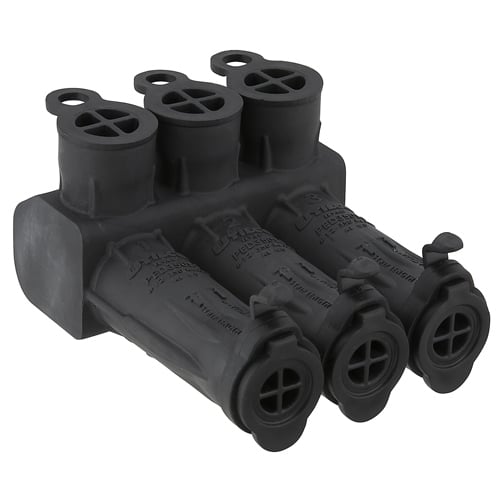 PED3-350SS-DB SafetySub Type PED-SS 3-Port Dual Rated Watertight Multi-Tap Connector, Aluminum/Copper Conductor, Aluminum