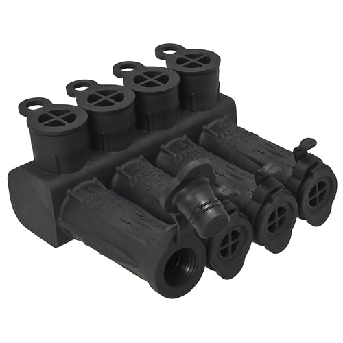 PED4-350SS-DB SafetySub Type PED-SS 4-Port Dual Rated Watertight Multi-Tap Connector, Aluminum/Copper Conductor, Aluminum
