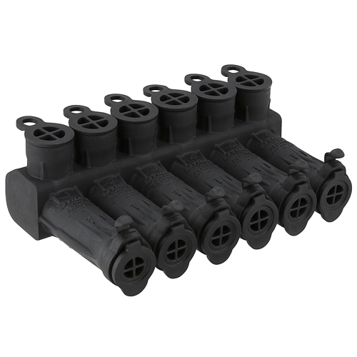 PED6-350SS-DB SafetySub Type PED-SS 6-Port Dual Rated Watertight Multi-Tap Connector, Aluminum/Copper Conductor, Aluminum
