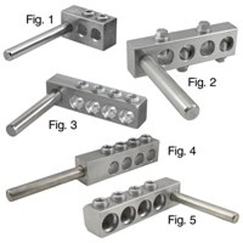PTT-2L-250-Z ClearChoice Type PTT Dual Rated Multi-Tap Adapter Lug, (2) 250 kcmil to 10 AWG Aluminum/Copper Conductor, 1/2 in Dia x 4 in L Stud, Aluminum