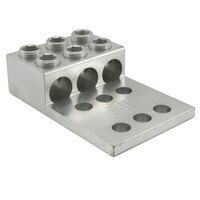 T3A2-800N ClearChoice 3-Conductor Dual Rated Mechanical Terminal Lug, 350 to 800 kcmil Aluminum/Copper Conductor, 1/2 in Stud, 6 Bolt Holes, 6061-T6 Aluminum Alloy