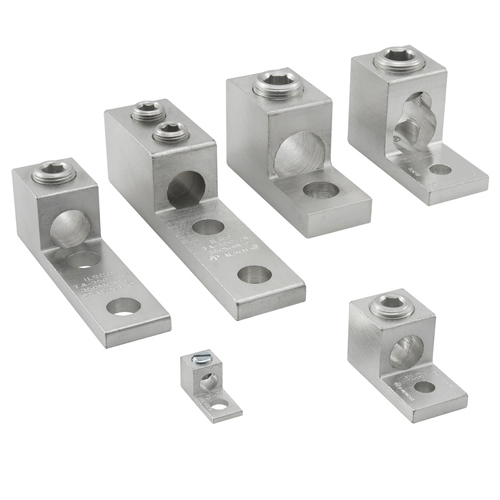 TA-2/0 ClearChoice 1-Conductor Dual Rated Mechanical Terminal Lug, 14 to 2/0 AWG Aluminum/Copper Conductor, 1/4 in Stud, 1 Bolt Hole, 6061-T6 Aluminum Alloy