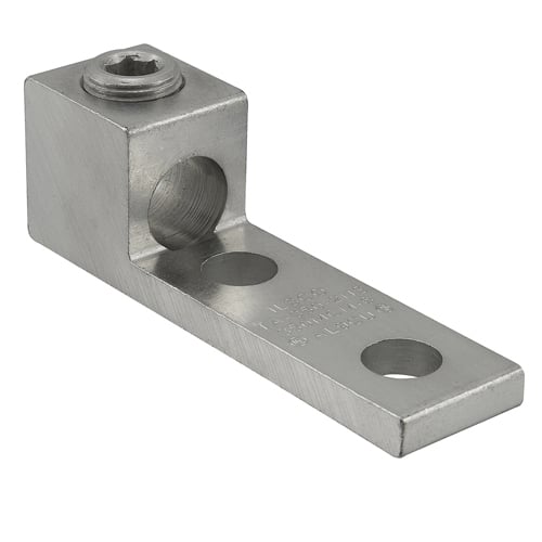 TA-350-2NS ClearChoice 1-Conductor Dual Rated Mechanical Terminal Lug, 6 AWG to 350 kcmil Aluminum/Copper Conductor, 1/2 in Stud, 1 Bolt Hole, 6061-T6 Aluminum Alloy