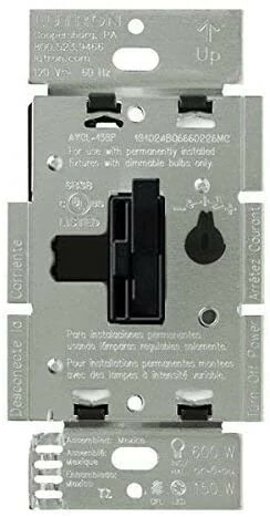 AYFSQ-F-BL Ariadni Quiet Fan-Speed Control, No Neutral Required, 1.5 Amp, 3-Speed Fan, 120V, 1 Pole/3-Way, Black