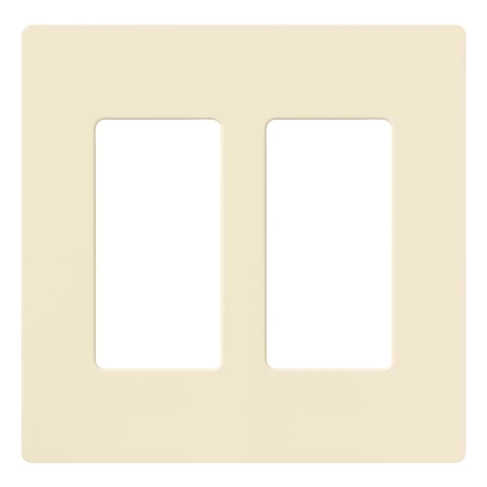 CW-2-AL Claro Wall Plate for Decorator/Designer Paddle Switches and Dimmers, 2 Gang, Gloss, Almond