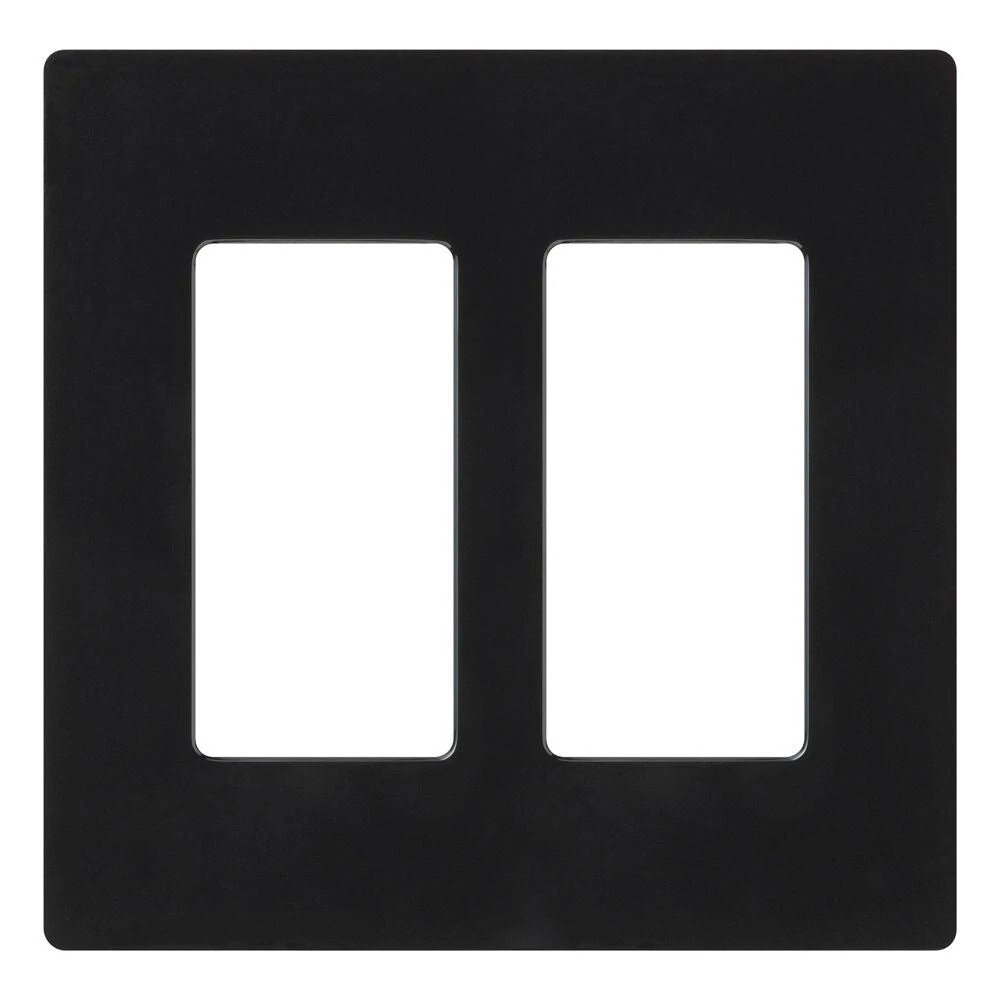 CW-2-BL Claro Wall Plate for Decorator/Designer Paddle Switches and Dimmers, 2 Gang, Gloss, Black