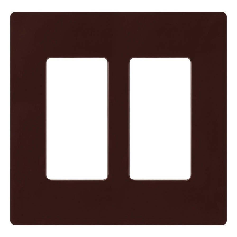 CW-2-BR Claro Wall Plate for Decorator/Designer Paddle Switches and Dimmers, 2 Gang, Gloss, Brown