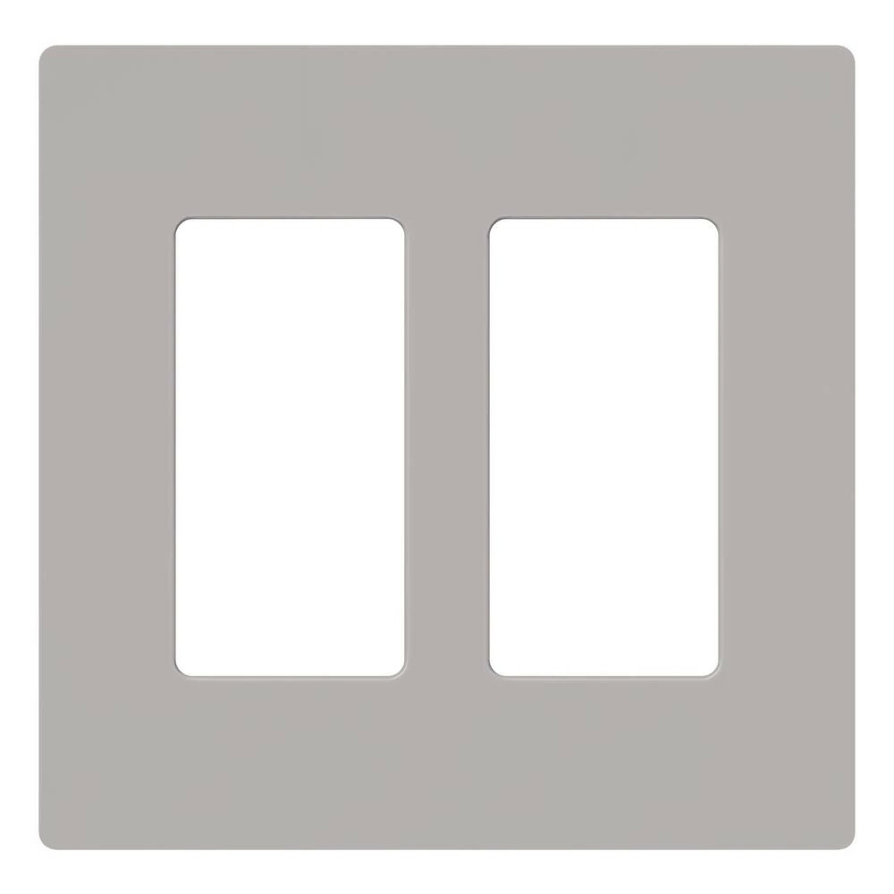 CW-2-GR Claro Wall Plate for Decorator/Designer Paddle Switches and Dimmers, 2 Gang, Gloss, Gray