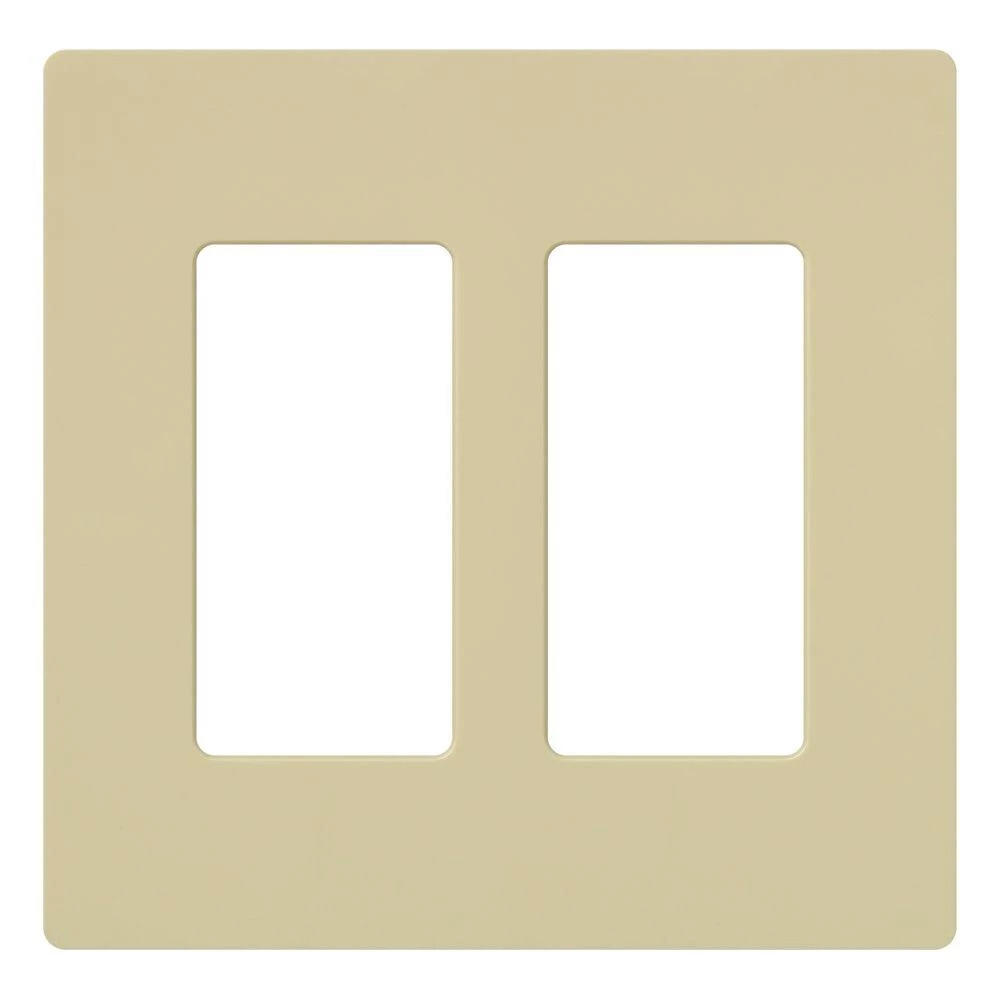 CW-2-IV Claro Wall Plate for Decorator/Designer Paddle Switches and Dimmers, 2 Gang, Gloss, Ivory