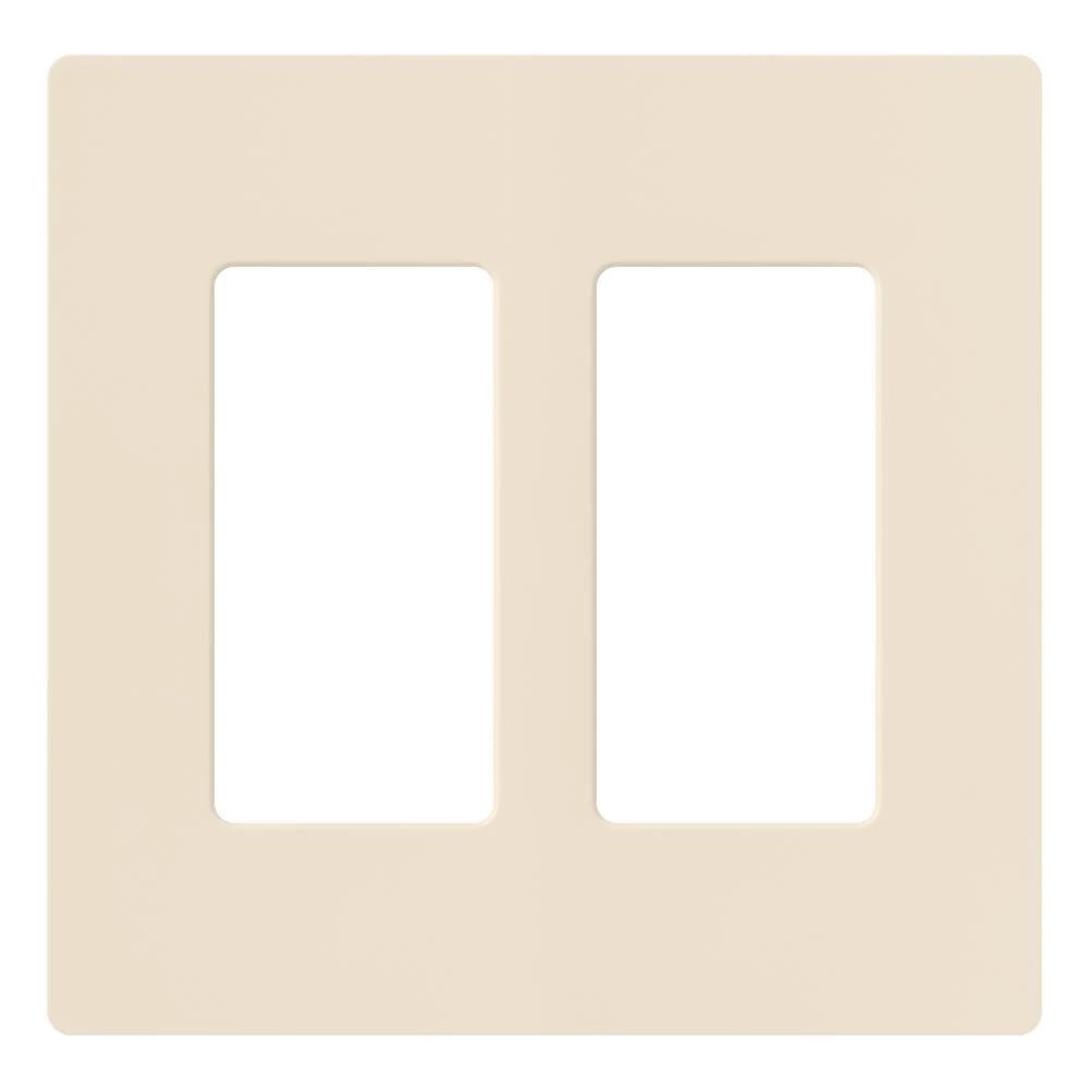 CW-2-LA Claro Wall Plate for Decorator/Designer Paddle Switches and Dimmers, 2 Gang, Gloss, Light Almond