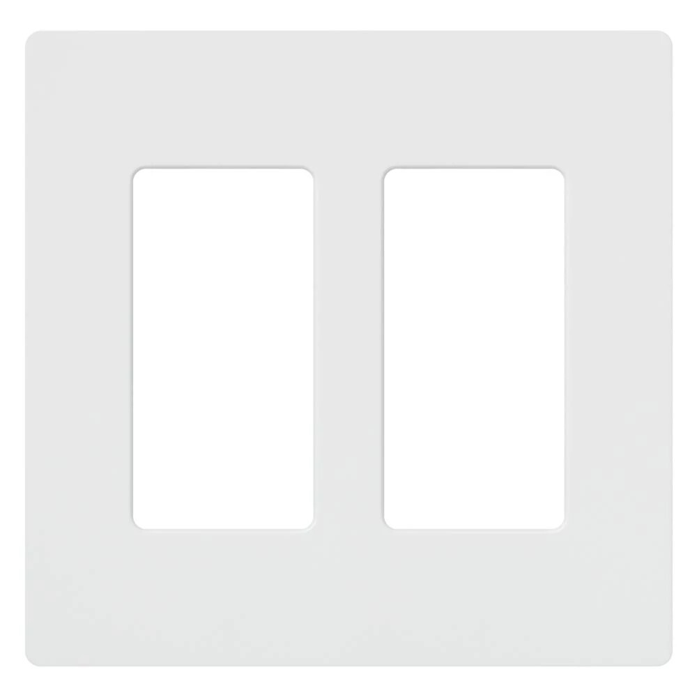 CW-2-WH Claro Wall Plate for Decorator/Designer Paddle Switches and Dimmers, 2 Gang, Gloss, White