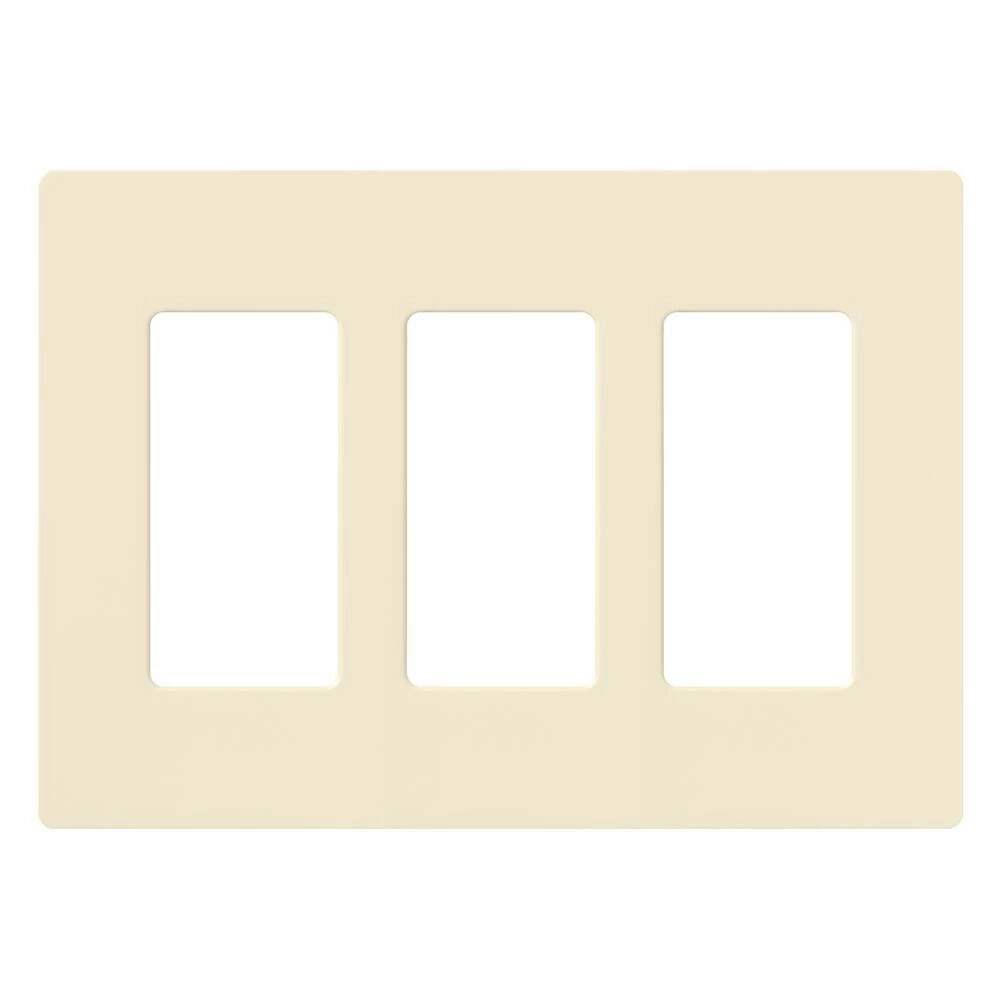 Claro Wallplate, Gloss Finish, Three-gang in almond