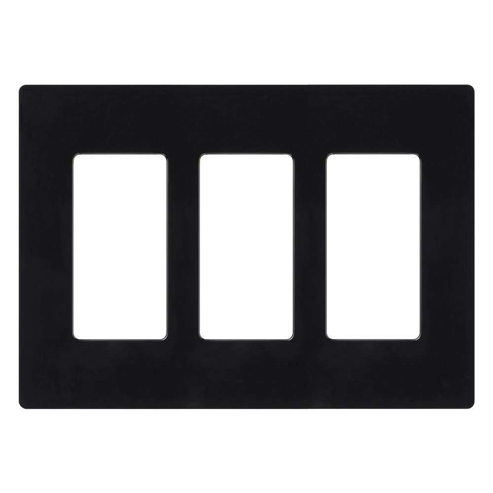 CW-3-BL Claro Wall Plate for Decorator/Designer Paddle Switches and Dimmers, 3 Gang, Gloss, Black