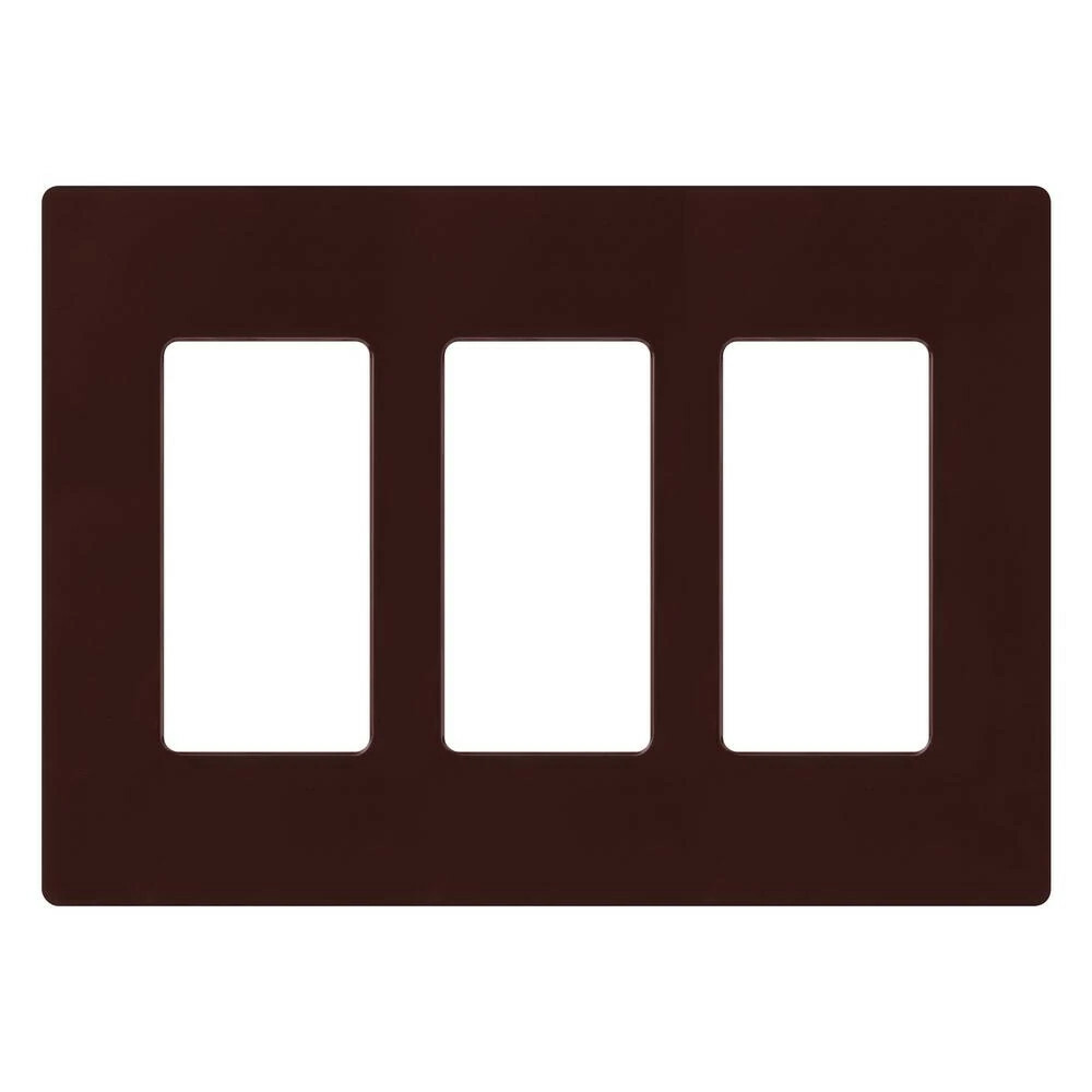 Claro Wallplate, Gloss Finish, Three-gang in brown