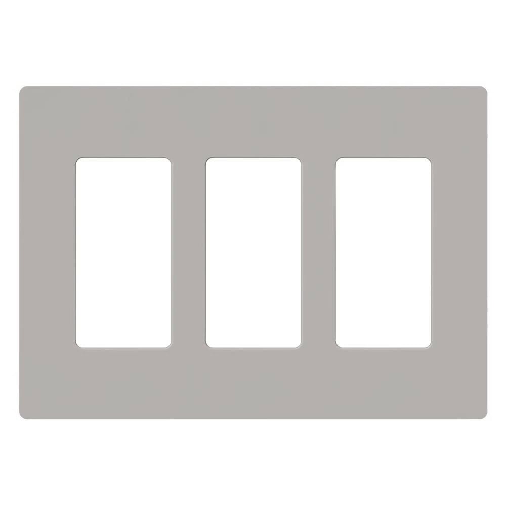 CW-3-GR Claro Wall Plate for Decorator/Designer Paddle Switches and Dimmers, 3 Gang, Gloss, Gray