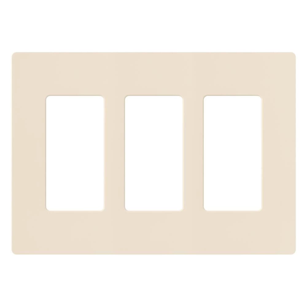 CW-3-LA Claro Wall Plate for Decorator/Designer Paddle Switches and Dimmers, 3 Gang, Gloss, Light Almond