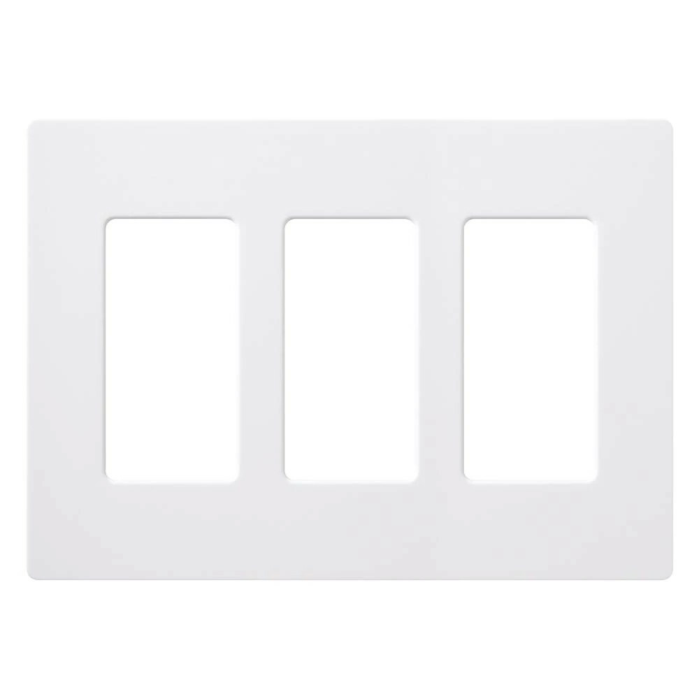 CW-3-WH Claro Wall Plate for Decorator/Designer Paddle Switches and Dimmers, 3 Gang, Gloss, White