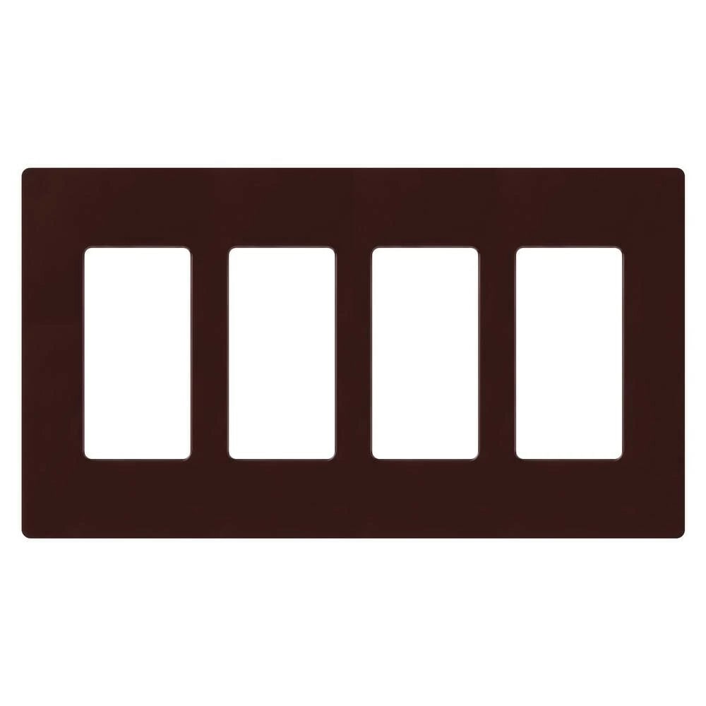 Claro Wallplate, Gloss Finish, Four-gang in brown