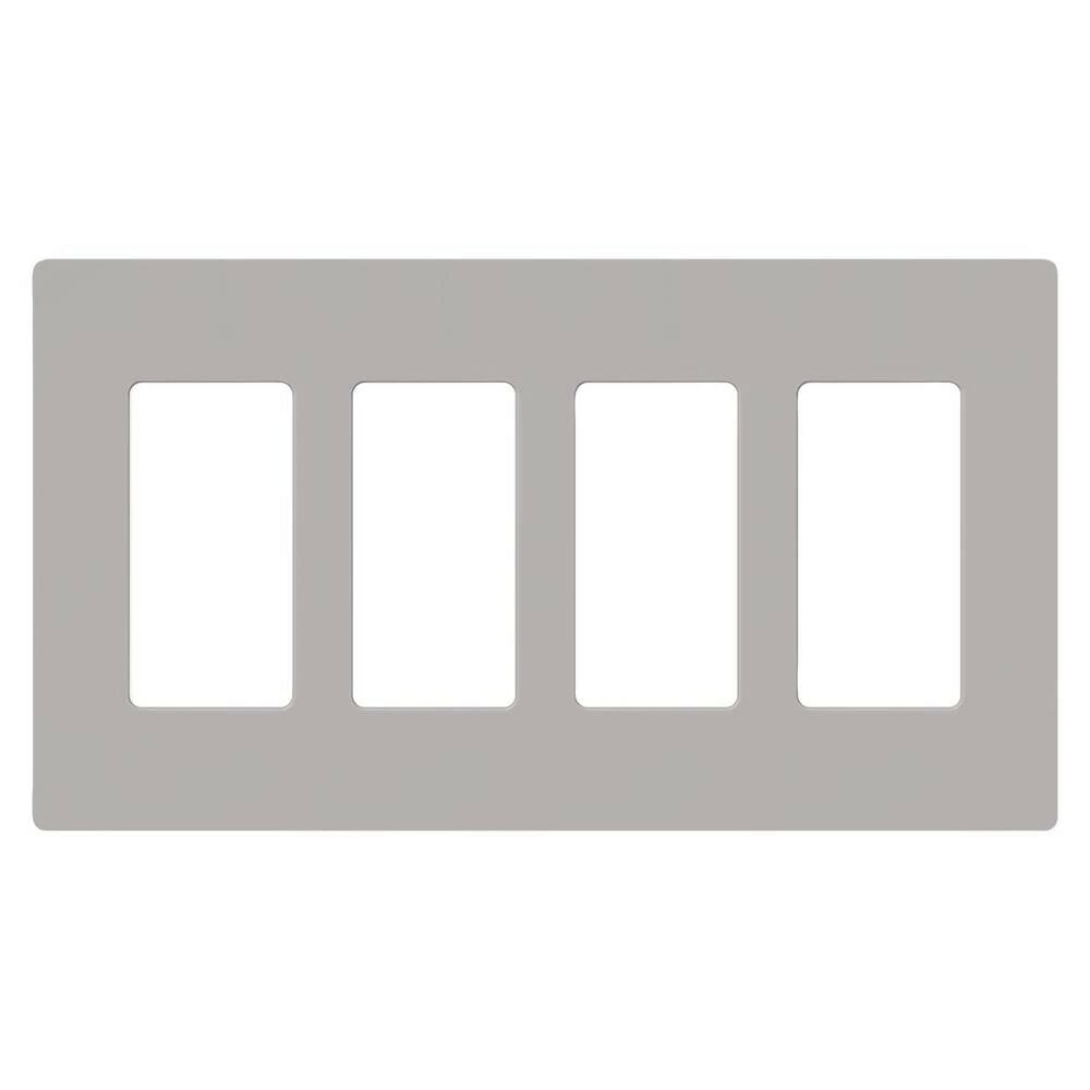 Claro Wallplate, Gloss Finish, Four-gang in gray
