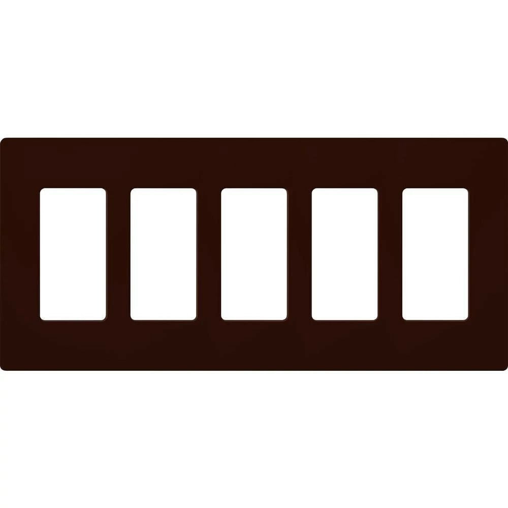Claro Wallplate, Gloss Finish, Five-gang in brown