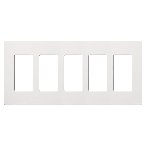 Claro Wallplate, Gloss Finish, Five-gang in white