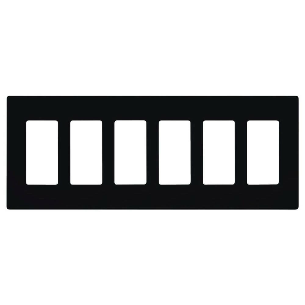 CW-6-BL Claro Wall Plate for Decorator/Designer Paddle Switches and Dimmers, 6 Gang, Gloss, Black