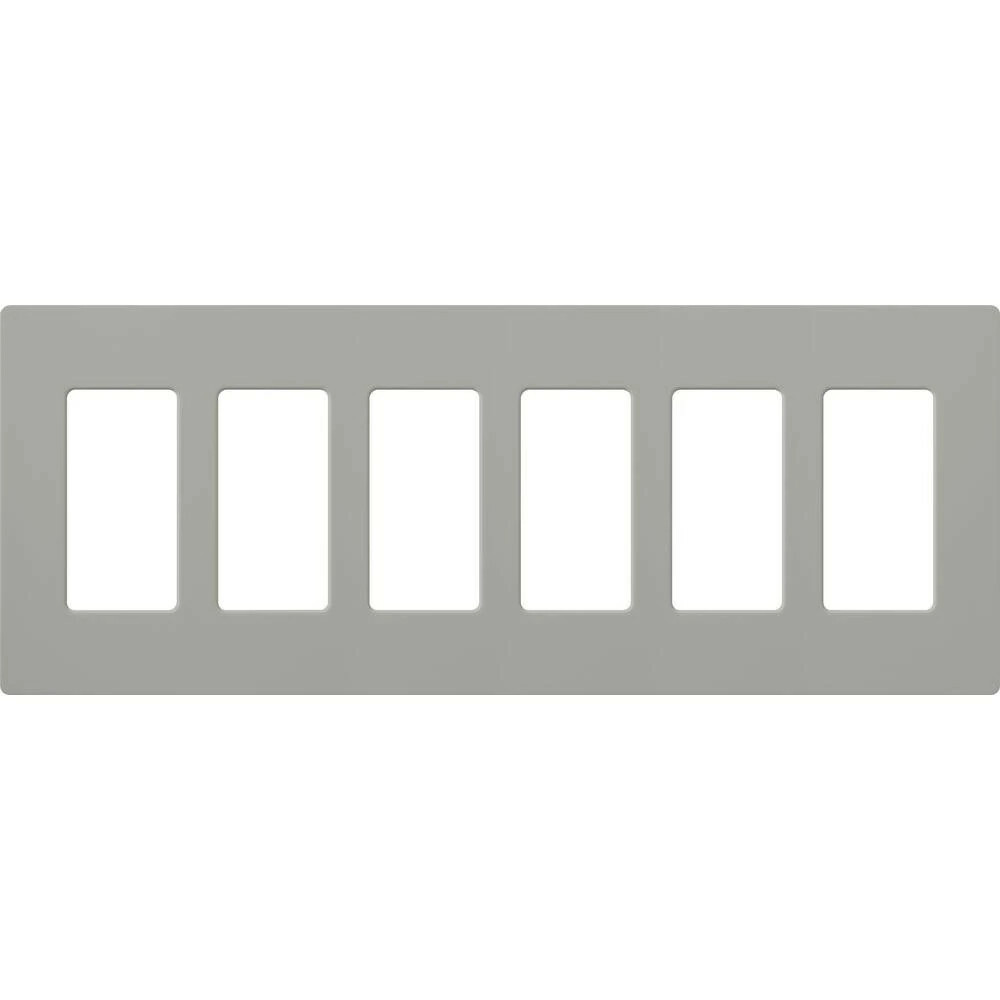 Claro Wallplate, Gloss Finish, Six-gang in gray