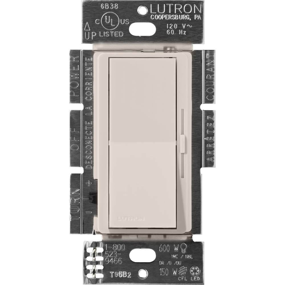 DVSCELV-303P-TP Diva ELV Dimmer Switch with Night Light, 300W, 1 Pole/3-Way, Neutral Required, 120V, Taupe