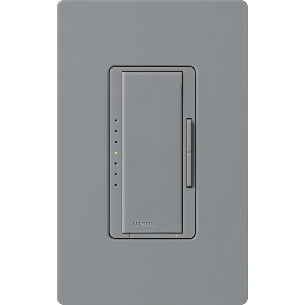 MAELV-600-GR Maestro ELV Dimmer Switch, 600W, 1 Pole/Multi-Location, Neutral Required, 120V, Gray