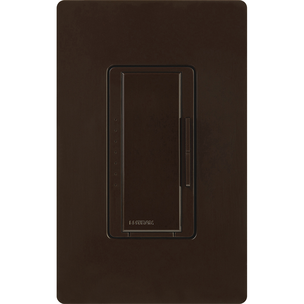MALV-1000-BR Maestro MLV Dimmer Switch, 800W, 1000VA, 1 Pole/Multi-Location, No Neutral Required, 120V, Brown