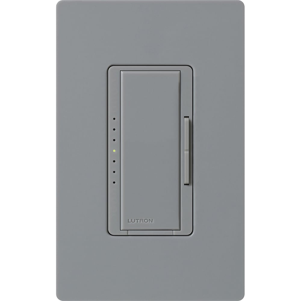 MALV-1000-GR Maestro MLV Dimmer Switch, 800W, 1000VA, 1 Pole/Multi-Location, No Neutral Required, 120V, Gray
