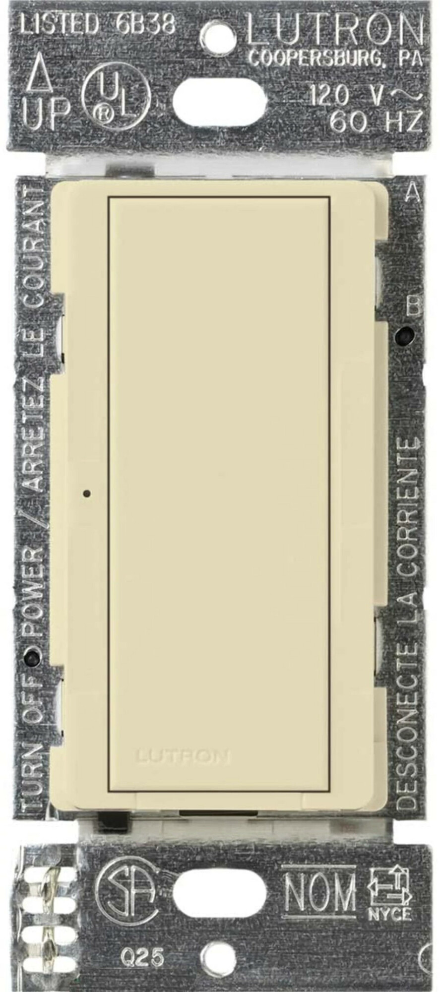 MA-S8AM-AL Maestro 8 Amp Electronic Switch, Neutral Required, 950W Lighting/3 Amp Fan, 120V, 1 Pole/3-Way, Almond