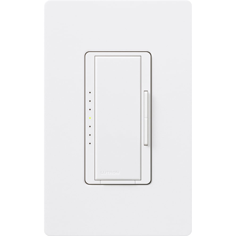 MSCLV-1000M-SW Maestro MLV Dimmer Switch, 800W, 1000VA, 1 Pole/Multi-Location, No Neutral Required, 120V, Snow