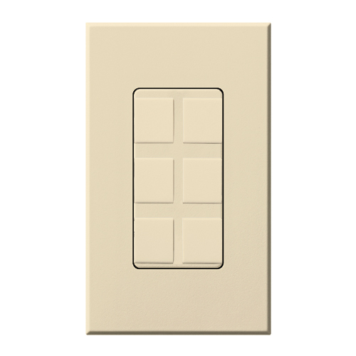 NT-6PF-BE Nova T 6-Port Frame with Wall Plate, Field Customizable, Fits Architectural-Style Wall Plates, Beige