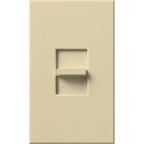 NTF-103P-277-IV Nova T 3-Way Architectural Style Dimmer Switch, 277 VAC, 6 A, 1 Poles, Slide-to-Bright/Dim Operation, Ivory