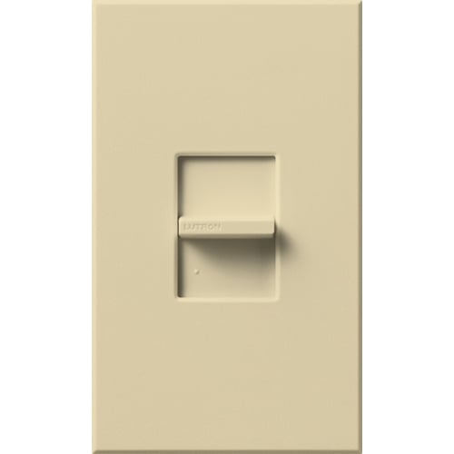 NTLV-600-IV Nova T MLV Dimmer Switch with Wall Plate, 450W, 600VA, 1 Pole, No Neutral Required, 120V, Small Control, Ivory