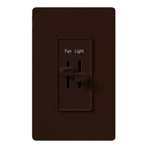 S2-LF-BR Skylark Dual Dimmer Switch and Fully Variable Fan Control, 300W Incandescent/Halogen and 2.5 Amp Fan, No Neutral Required,Brown