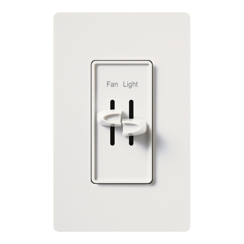S2-LF-WH Skylark Dual Dimmer Switch and Fully Variable Fan Control, 300W Incandescent/Halogen and 2.5 Amp Fan, No Neutral Required, White