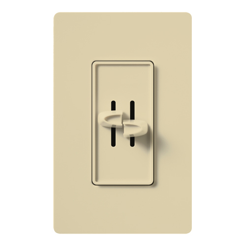 S2-L-IV Skylark Designer Style Dimmer Switch, 120 VAC, 1 Poles, Dual Slide-to-Off Operation, Ivory