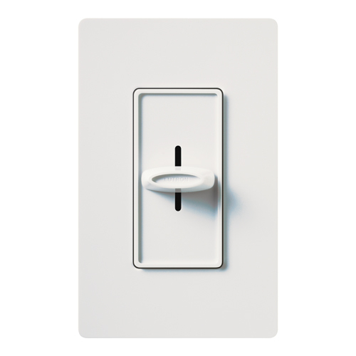 S-600H-WH Skylark Designer Style Dimmer Switch, 120 VAC, 1 Poles, Slide to Off Operation, White