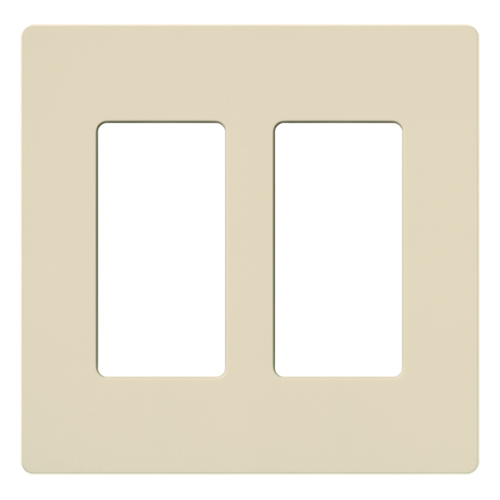 SC-2-ES Diva Satin Colors Designer Screwless Standard Wall Plate, 2 Gangs, 4.75 in W x 4.69 in H, Polycarbonate, Eggshell