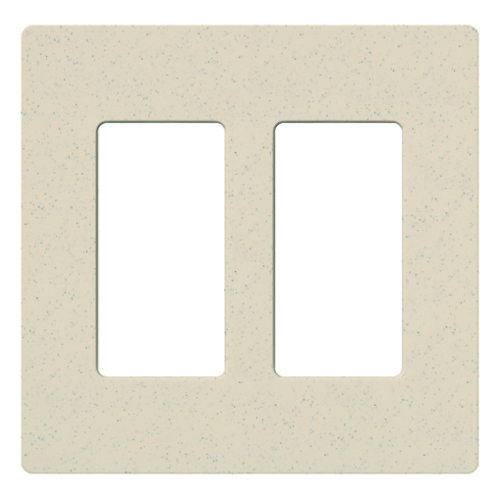 SC-2-LS Diva Satin Colors Designer Style Screwless Standard Wall Plate, 2 Gangs, 4.75 in W x 4.69 in H, Plastic, Limestone