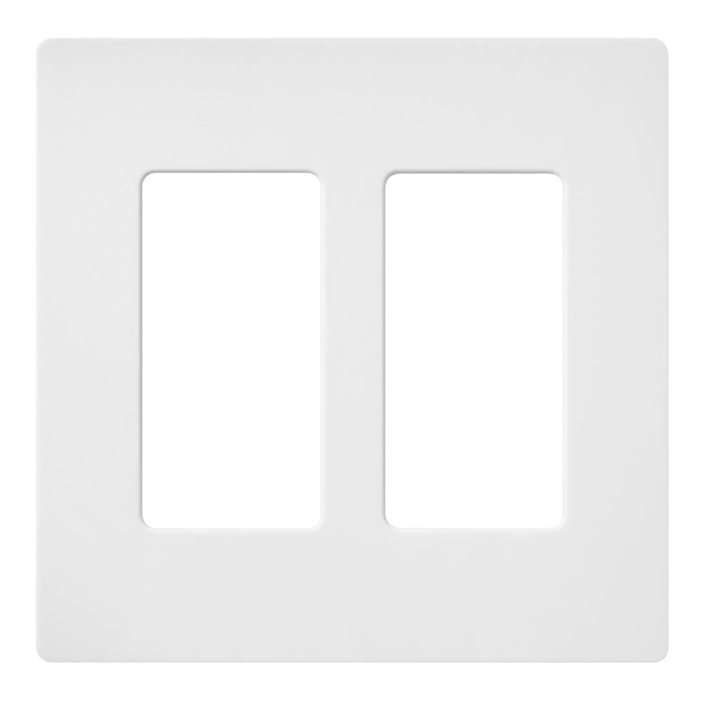 SC-2-SW Claro Wall Plate for Decorator-Style Dimmers, Switches, and Outlets, 2 Gang, Satin, Snow