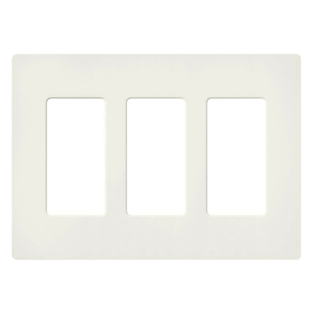 SC-3-BI Claro Wall Plate for Decorator-Style Dimmers, Switches, and Outlets, 3 Gang, Satin, Biscuit