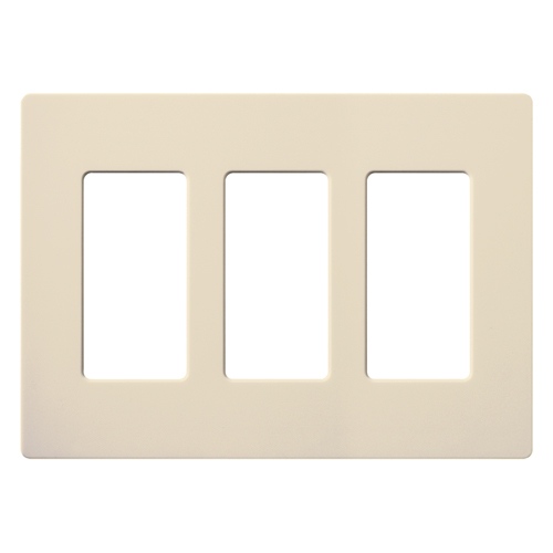 SC-3-ES Diva Satin Colors Designer Style Screwless Standard Wall Plate, 3 Gangs, 6.56 in W x 4.69 in H, Plastic, Eggshell