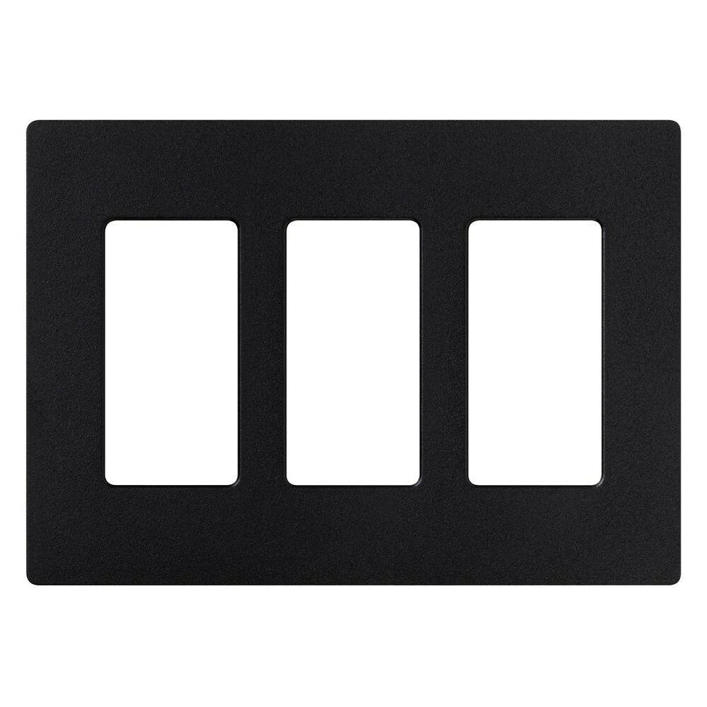 SC-3-MN Claro Wall Plate for Decorator-Style Dimmers, Switches, and Outlets, 3 Gang, Satin, Midnight